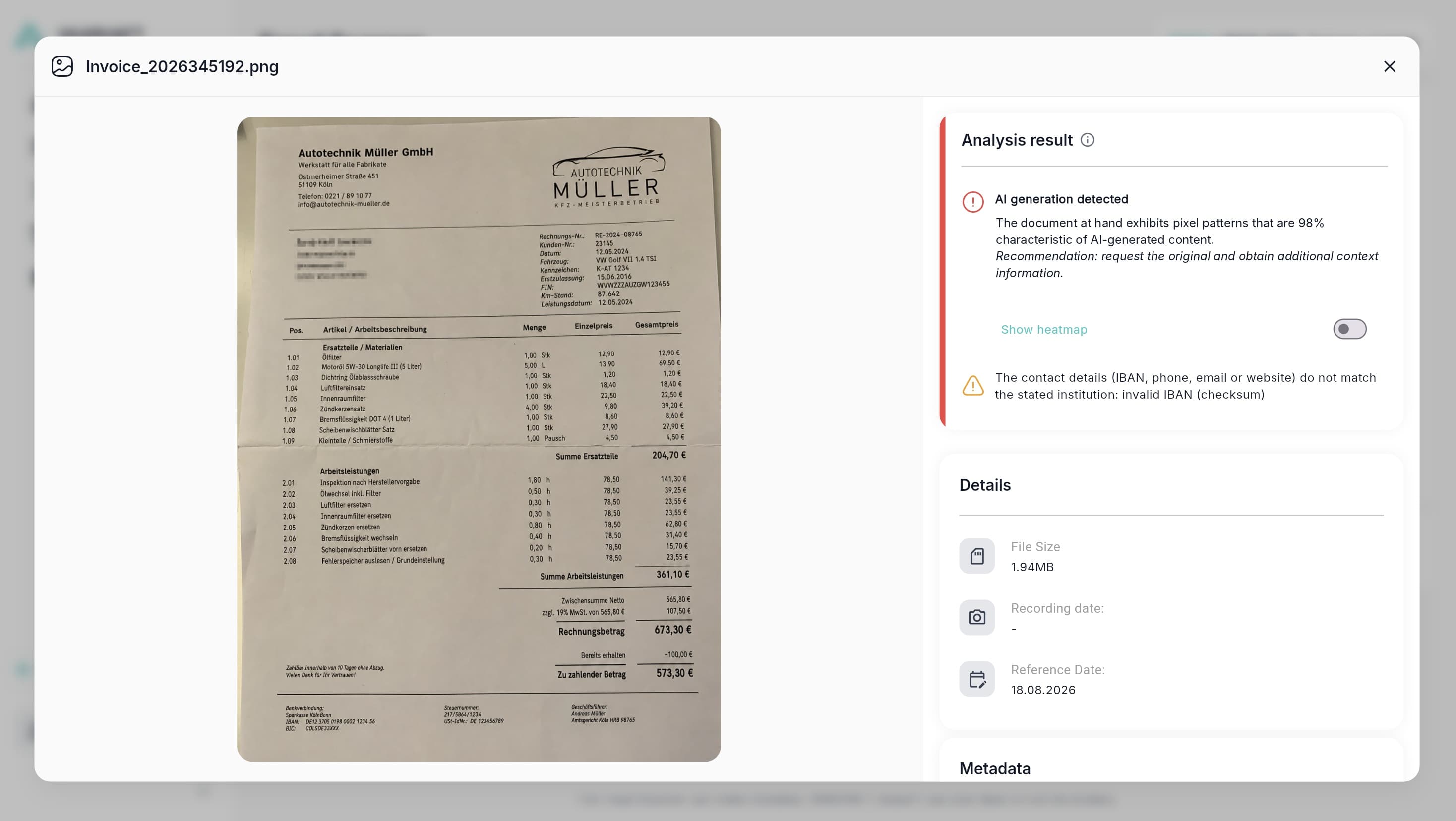 AI-Generated Document Detection