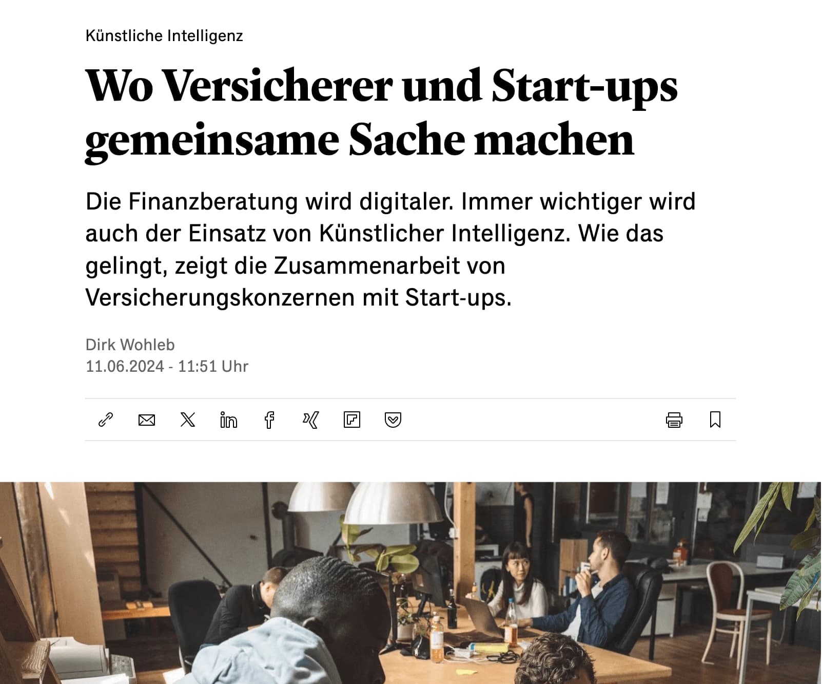 Our article in the HANDELSBLATT